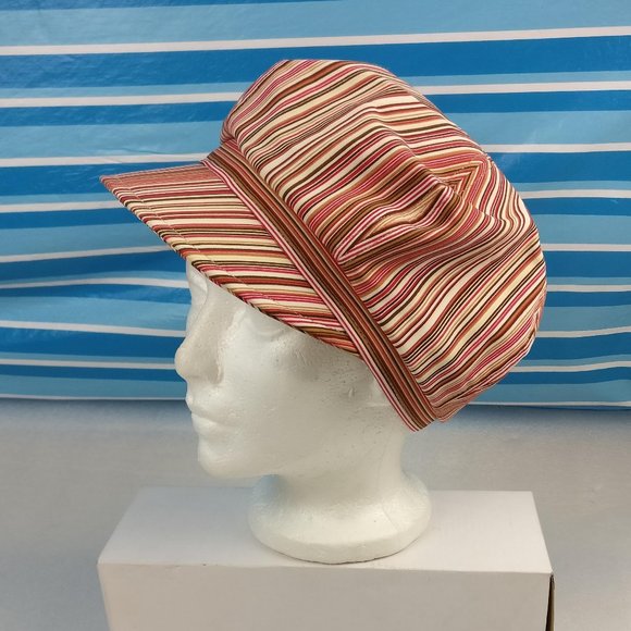 Flawless Funky Striped English country bonnet Villager hat. Boho - Picture 3 of 9